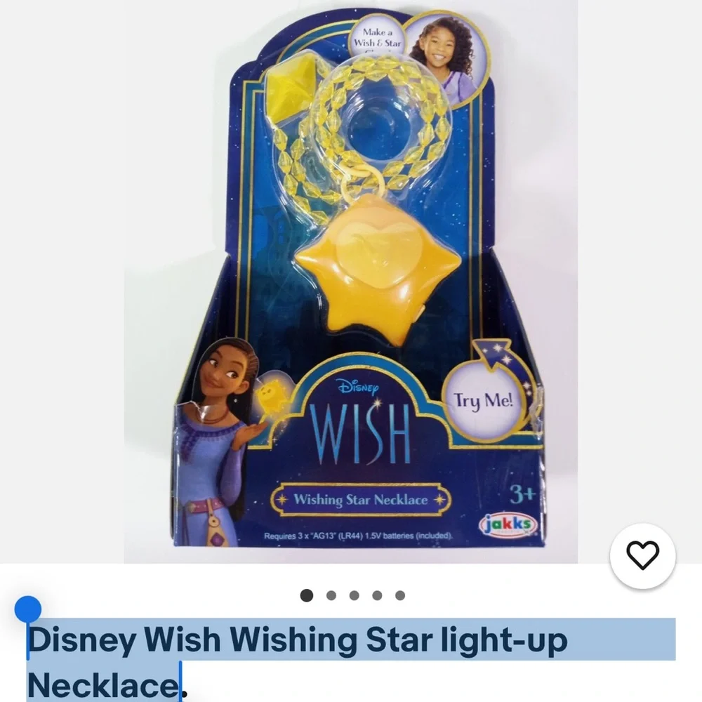 Disney Wish Yellow Star Necklace set of 5 new